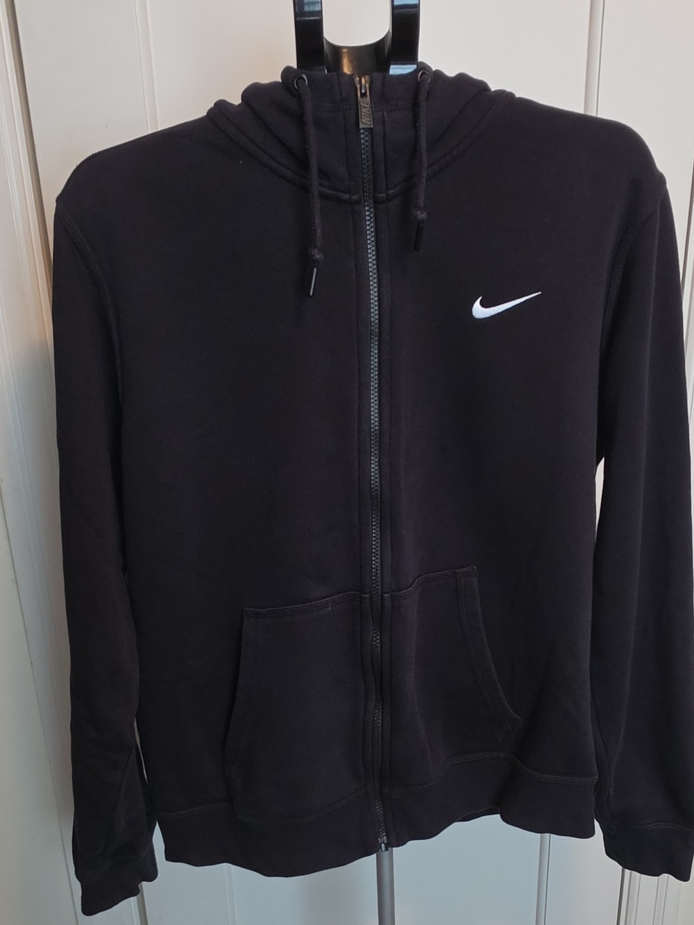 Nike Black Full-Zip Hoodie Jacket with White Swoosh